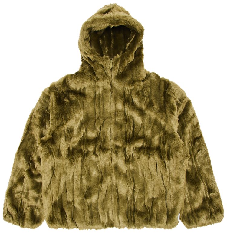 Buy Supreme Faux Fur Hooded Jacket 'Olive' FW24J52 OLIVE GOAT