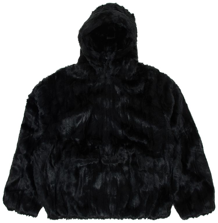 Supreme Faux Fur Hooded Jacket Black