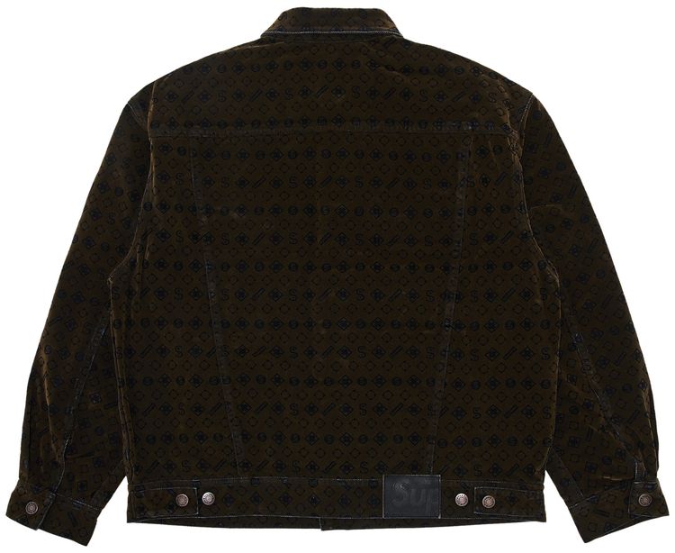 Supreme Flocked Denim Trucker Jacket Black