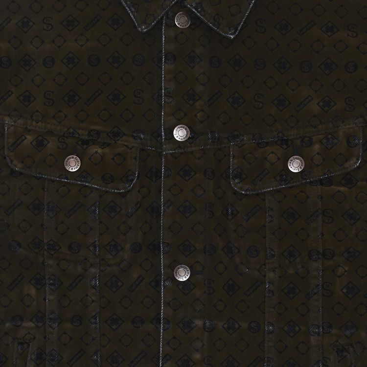 Supreme Flocked Denim Trucker Jacket Black