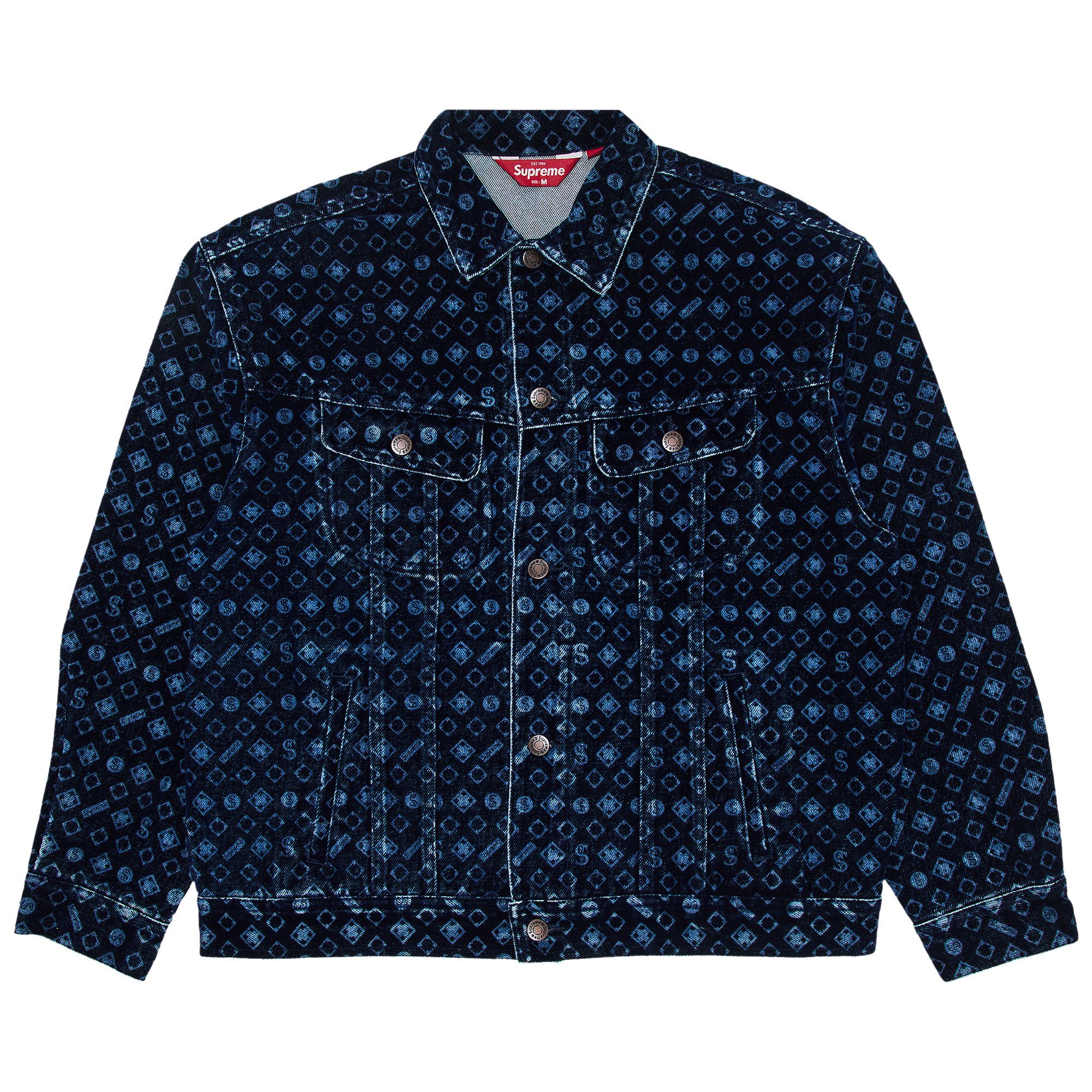 ジャケット・アウター Supreme Flocked Denim Trucker Jacket Blu Buy Supreme Flocked Denim Trucker Jacket 'Blue' - FW24J81 BLUE | GOAT