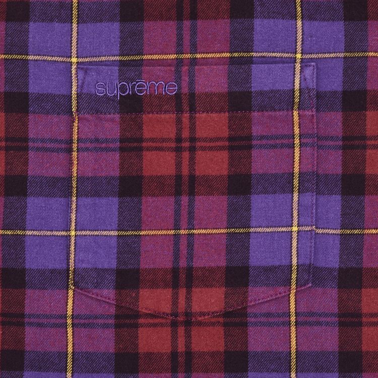 Supreme Plaid Flannel Shirt Purple