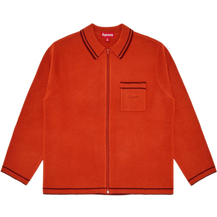 Buy Supreme Zip Up Polo Sweater 