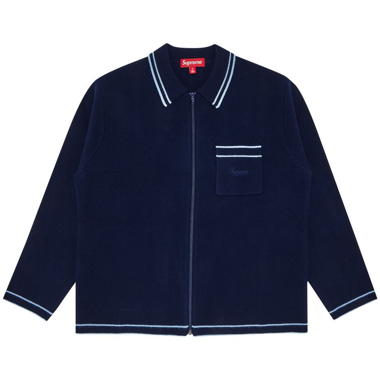 Buy Supreme Zip Up Polo Sweater 