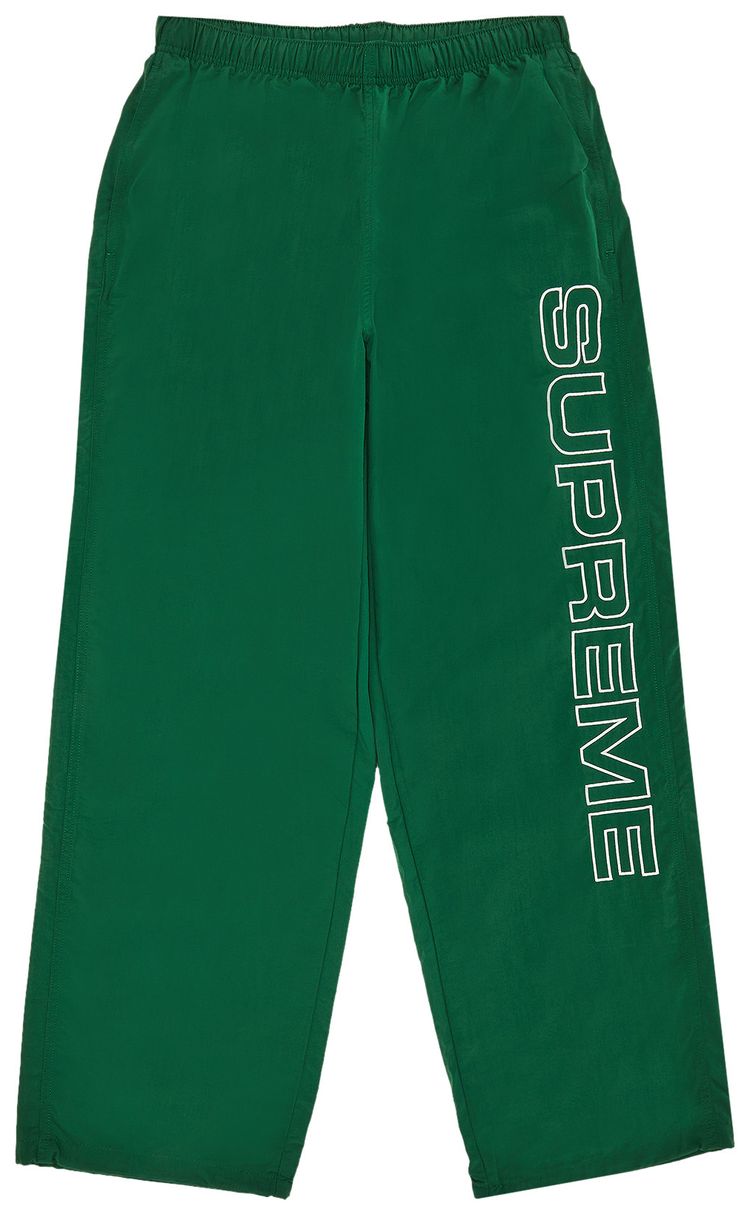 Supreme Spellout Embroidered Track Pant Dark Green