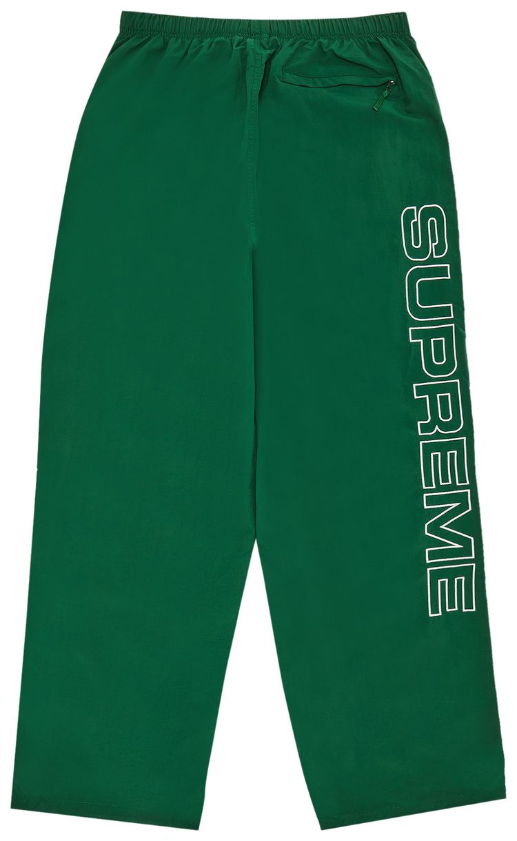 Supreme Spellout Embroidered Track Pant Dark Green