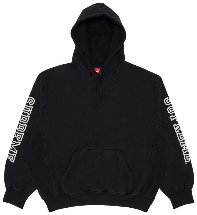 Supreme Collegiate Sleeve Hooded Sweatshirt Black