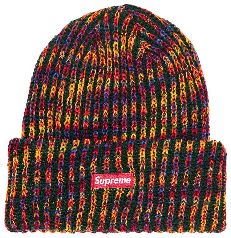 Supreme Rainbow Loose Guage Beanie Olive