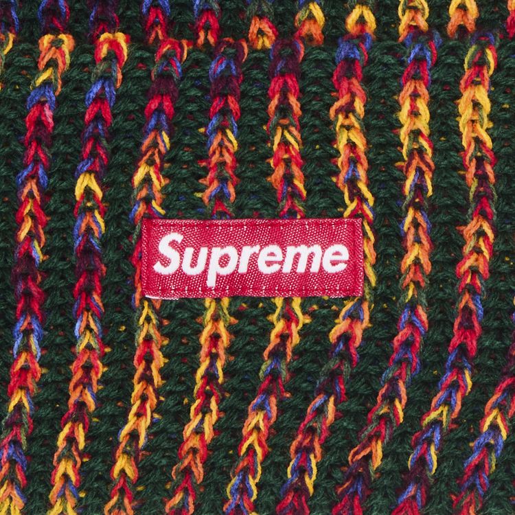 Supreme Rainbow Loose Guage Beanie Olive