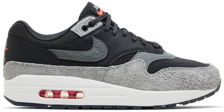 Nike Air Max 1 Premium Dark Smoke Grey Flash Crimson