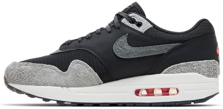 Nike Air Max 1 Premium Dark Smoke Grey Flash Crimson