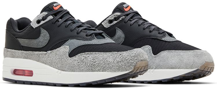 Nike Air Max 1 Premium Dark Smoke Grey Flash Crimson