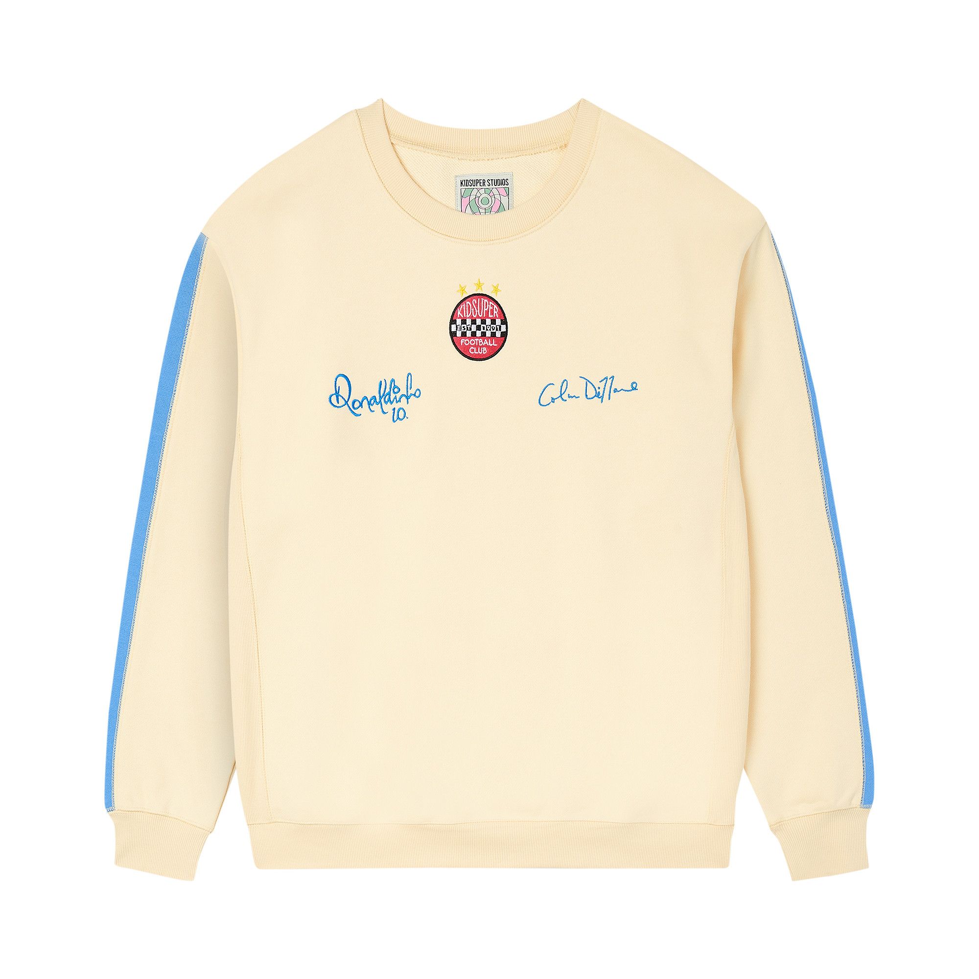 スウェット・トレーナー KidSuper SWEATSHIRTS (AW24FLCTP01 CREAM ) Buy KidSuper x Ronaldinho Crewneck Sweatshirt 'Cream' - AW24