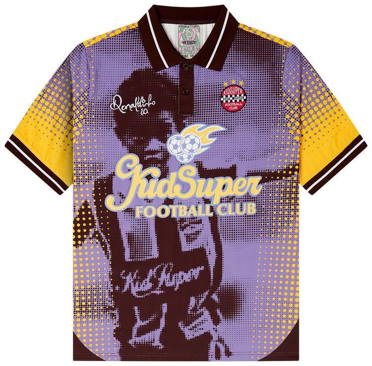 KidSuper x Ronaldinho Soccer Jersey BrownYellow