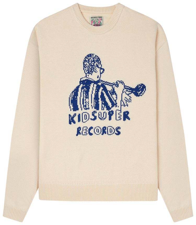 KidSuper Records Knit Sweater Cream