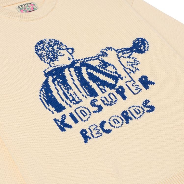 KidSuper Records Knit Sweater Cream