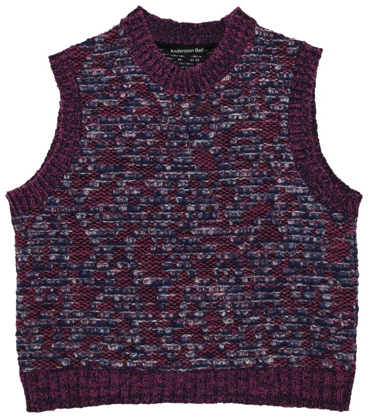 Andersson Bell Wes Wool Blend Knit Sweater Vest Red