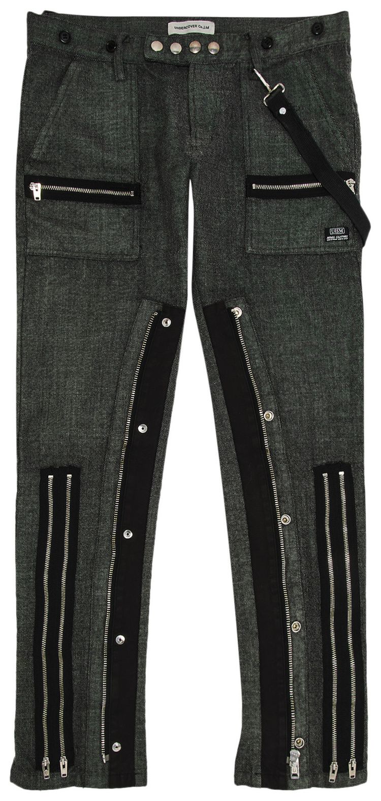 Undercover Multi Zipper Houndstooth Trousers Black
