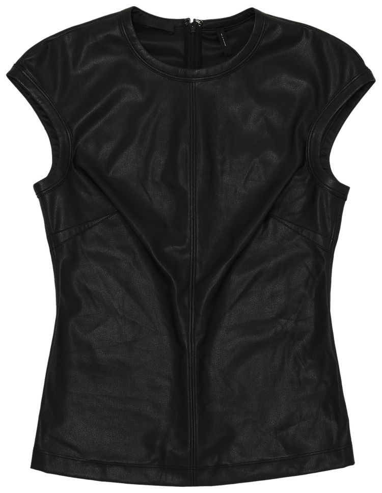 Helmut Lang Faux Leather Tee Black