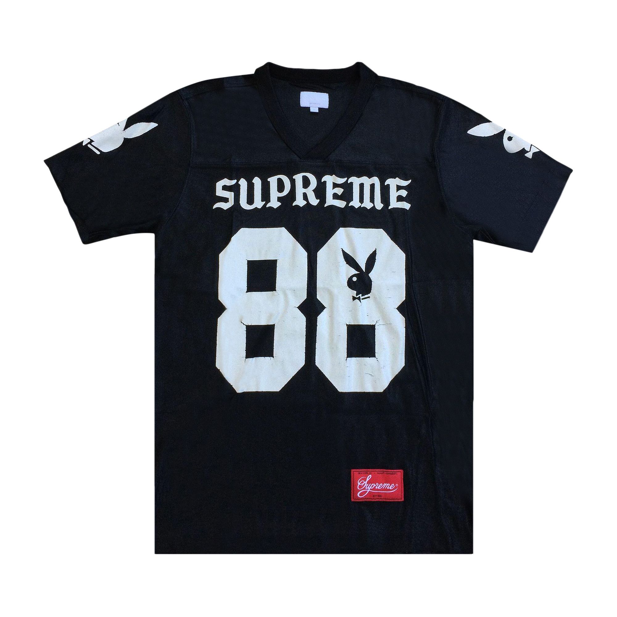 Buy Supreme x Playboy Football Jersey 'Black' - SS14T0109 BLACK | GOAT