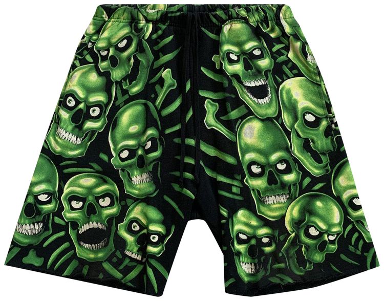 Supreme x Liquid Blue Skull Pile Shorts Green