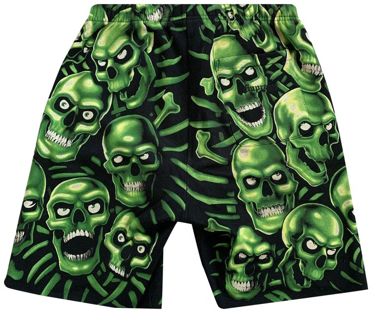 Supreme x Liquid Blue Skull Pile Shorts Green