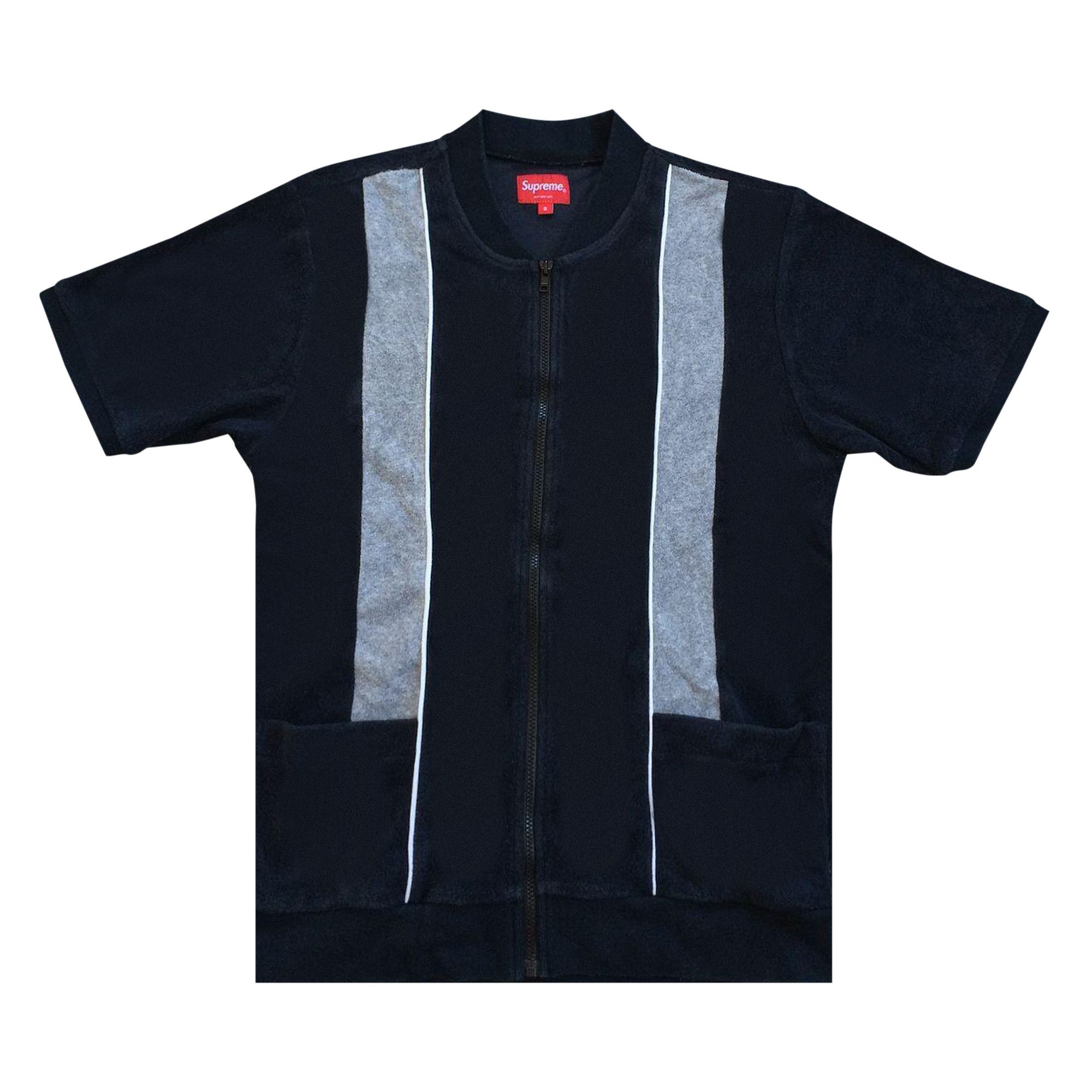 殿堂 Buy Supreme Zip Front Terry Cardigan Shirt 'Black トップス
