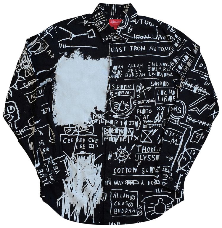 Supreme x Jean Michel Basquiat Long Sleeve Button Up Shirt Black