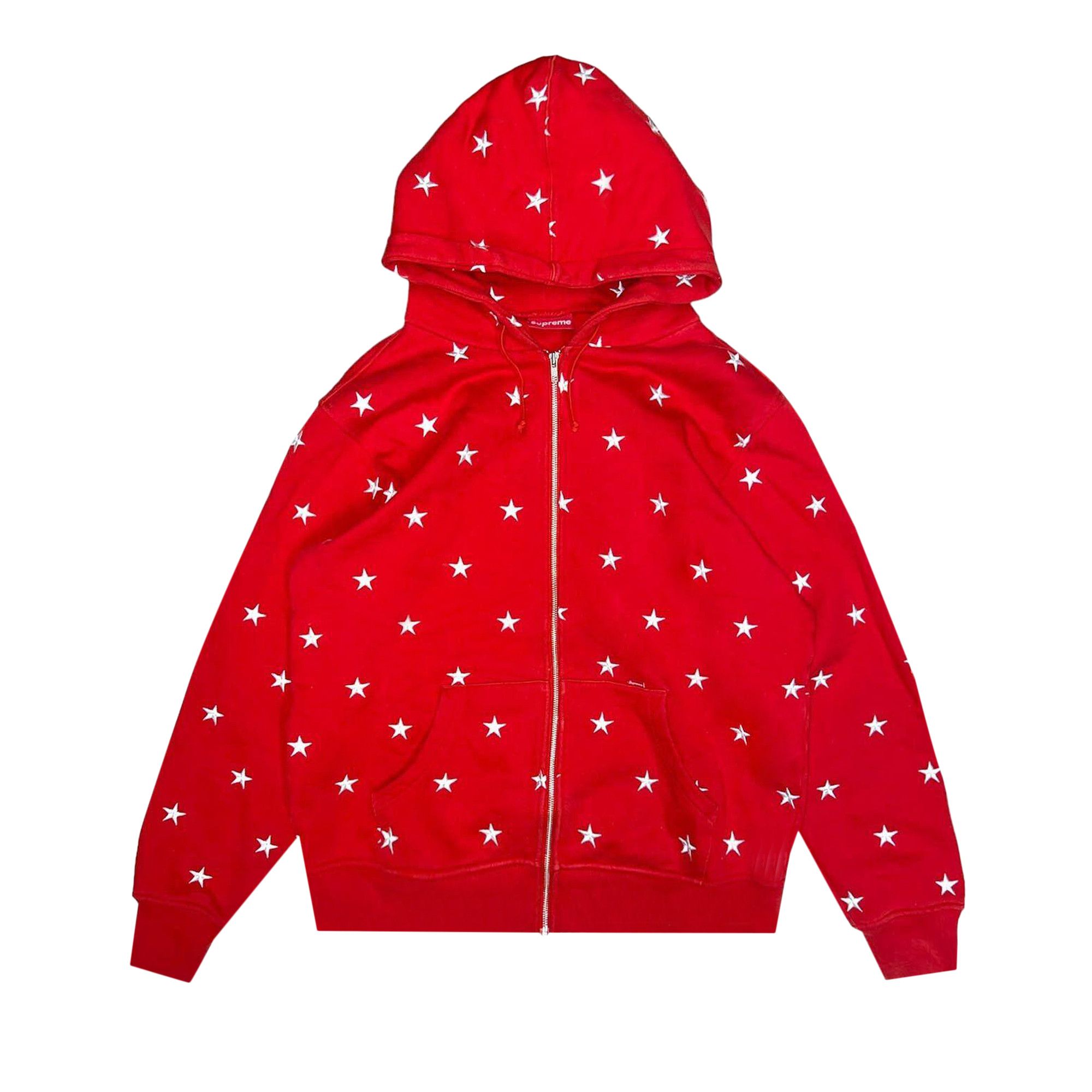 Buy Supreme Stars Zip Up Hoodie 'Red' - FW090106 RED | GOAT