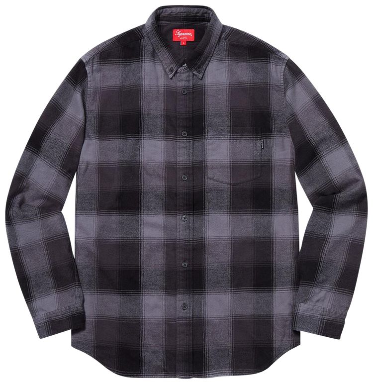 Supreme Shadow Plaid Flannel Shirt Black