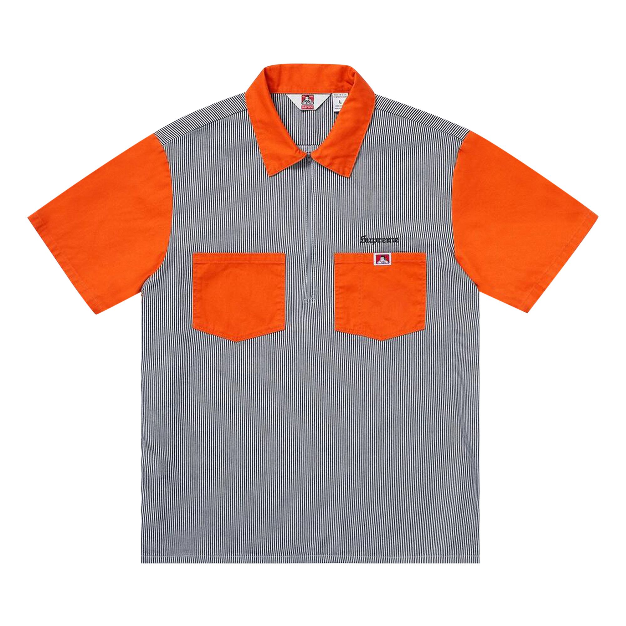 Buy Supreme x Ben Davis Half Zip Work Shirt 'Hickory Stripe