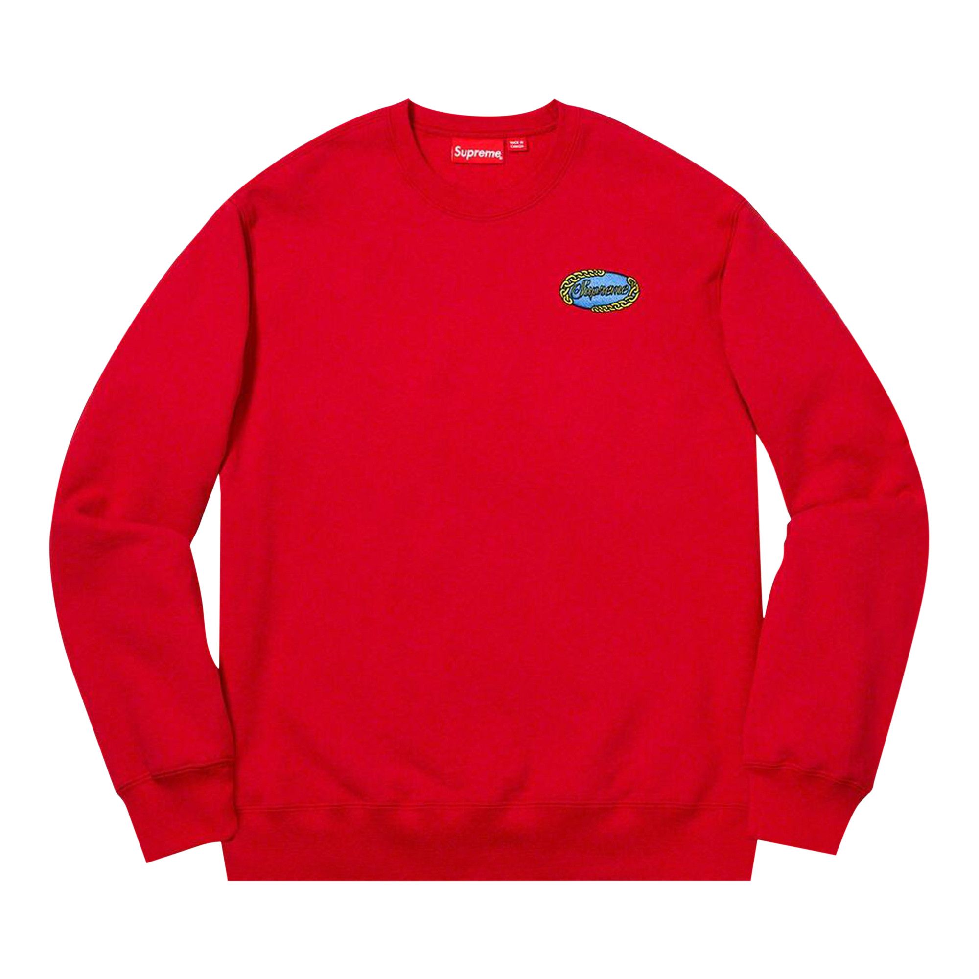 Buy Supreme Chain Logo Crewneck Red SS190106 RED GOAT
