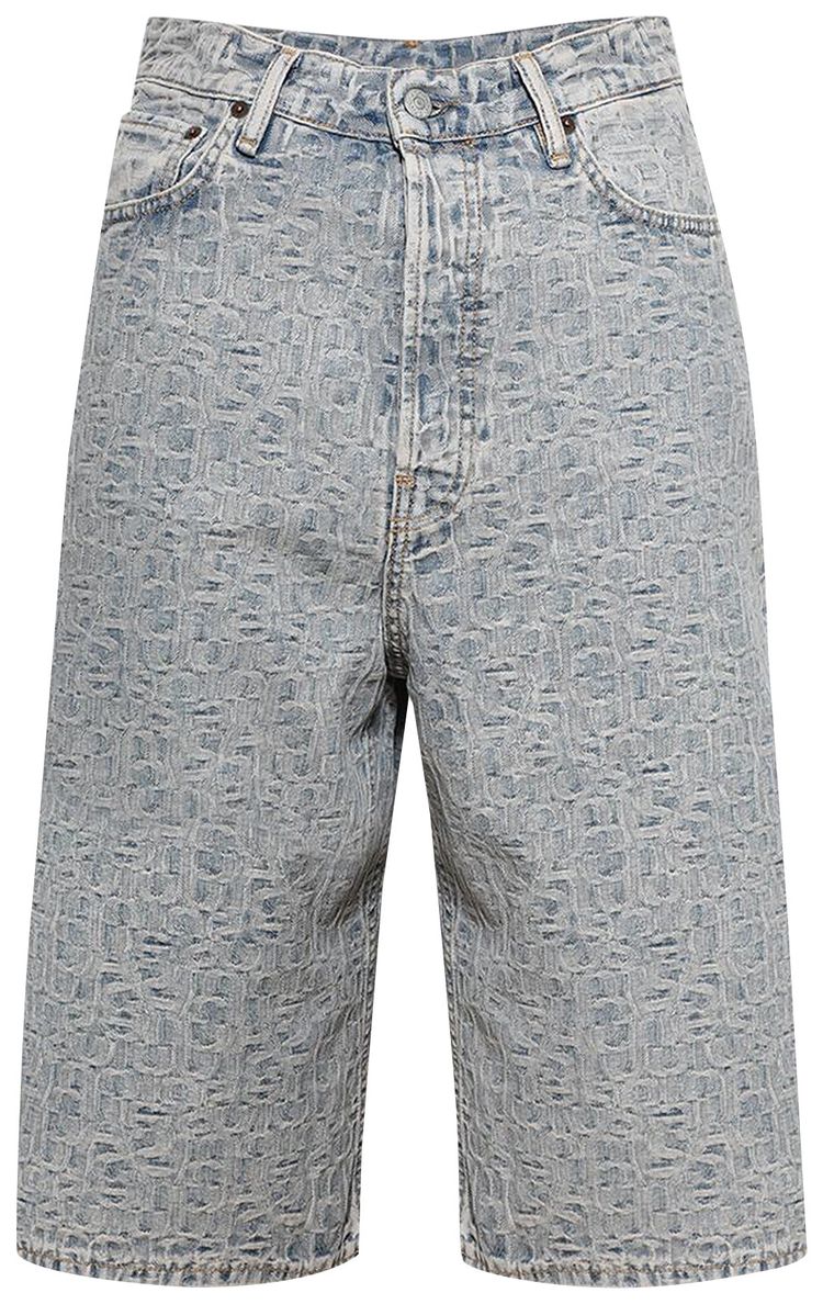 Acne Studios Loose Fit Denim Shorts BlueBeige