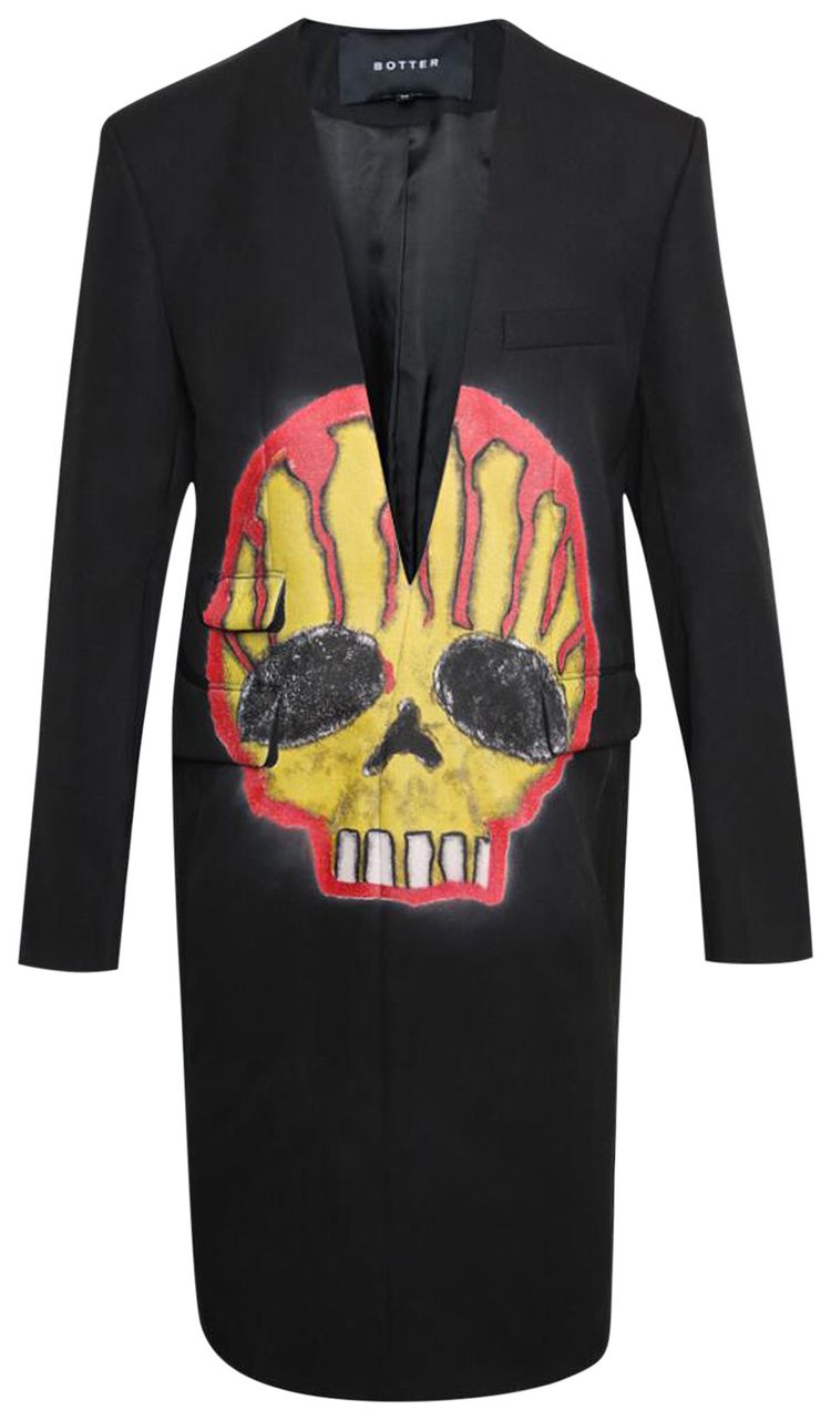 BOTTER Skull Print Long Blazer Black