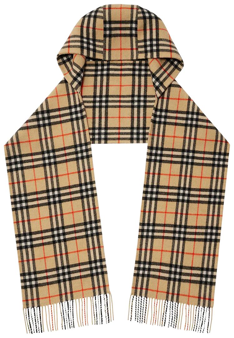 Burberry Hooded Cashmere Scarf Sand