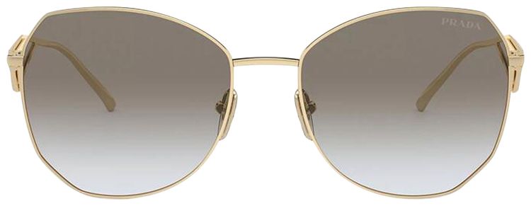 Prada Irregular Frame Sunglasses Pale Gold
