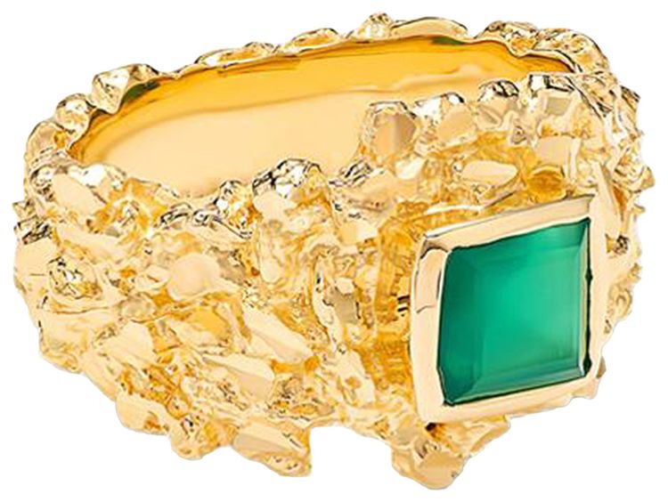 Veneda Carter VC015 Hammered Gem Ring Gold