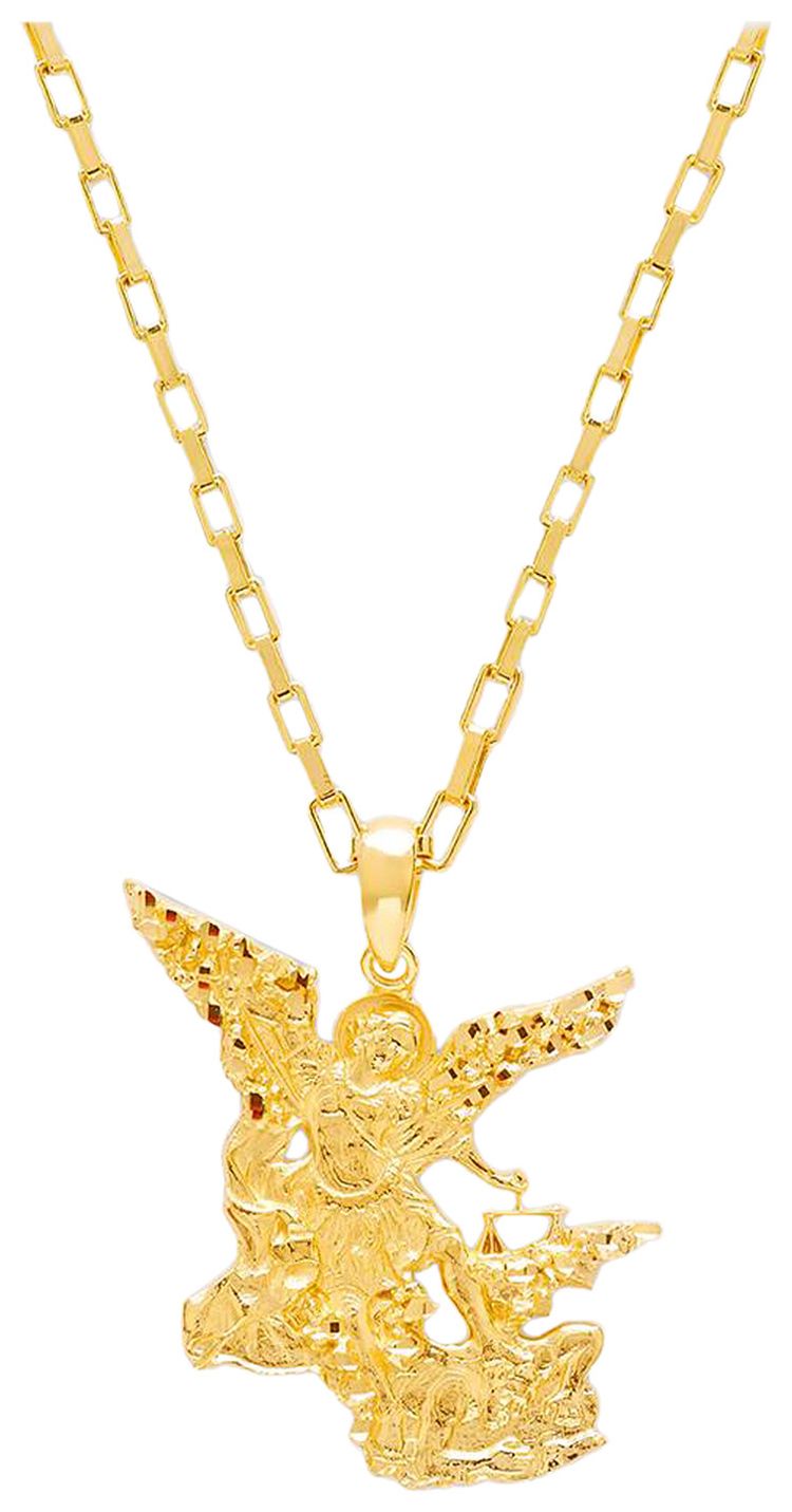 Veneda Carter VC022 Saint Michael Archangel Pendant Necklace Gold