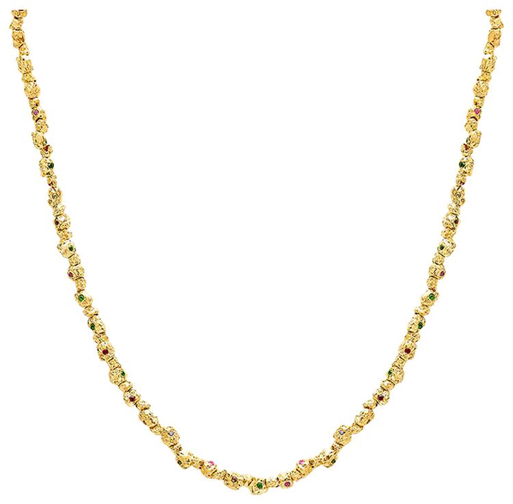 Veneda Carter VC025 Signature Gem Stone Necklace Gold