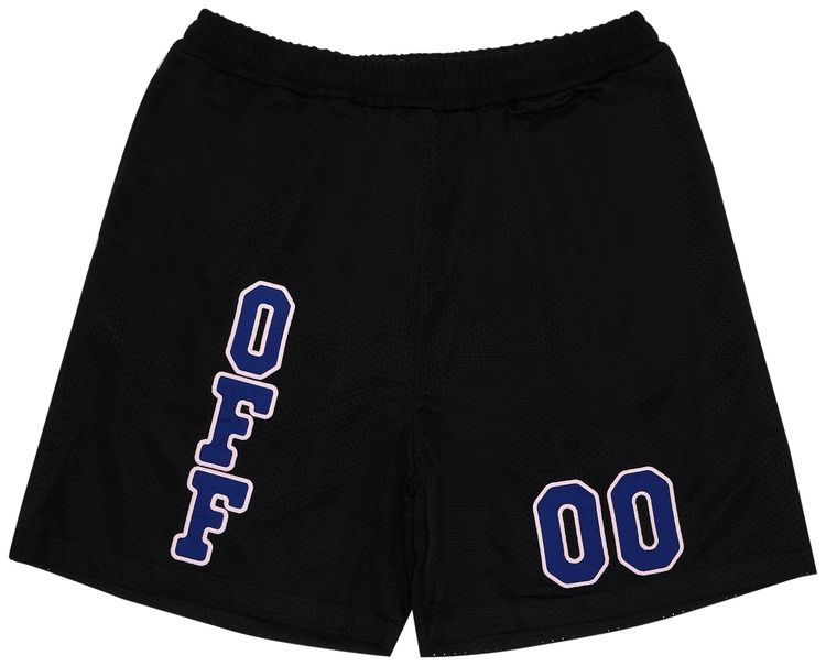 Off White Mesh Basket Shorts BlackTrue Blue