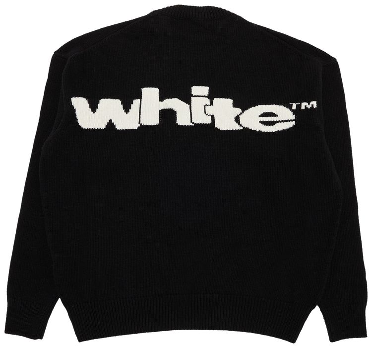 Off White Shared Logo Knit Crewneck BlackCream