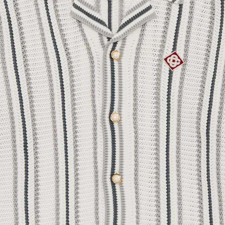 Casablanca Crochet Textured Shirt GreyWhite