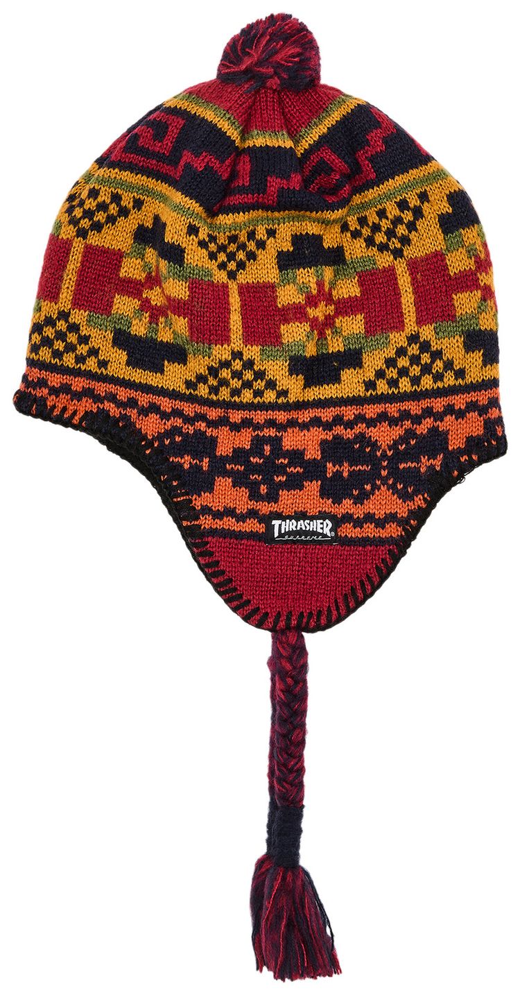 Supreme x Thrasher Earflip Beanie Red