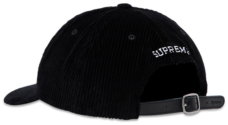Supreme Corduroy S Logo 6 Panel Black