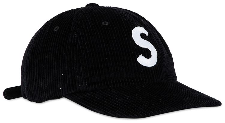 Supreme Corduroy S Logo 6 Panel Black