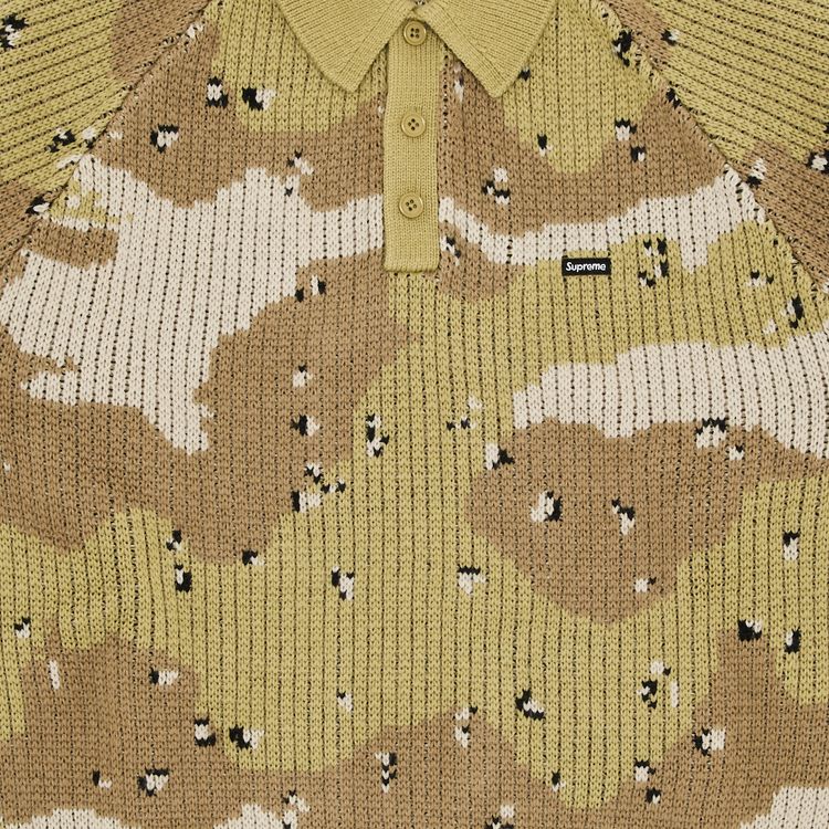Supreme Small Box Polo Sweater Desert Camo