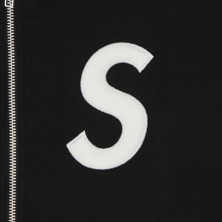 Supreme S Logo Zip Up Hooded Sweatshirt Black