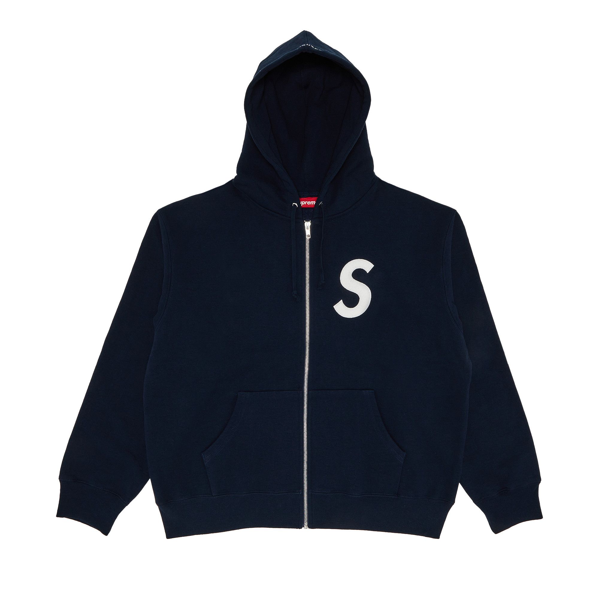 Supreme S Logo Zip Up Hooded Sweatshirt Navy
