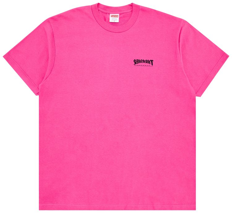 Supreme x Thrasher Cross Tee Fuchsia