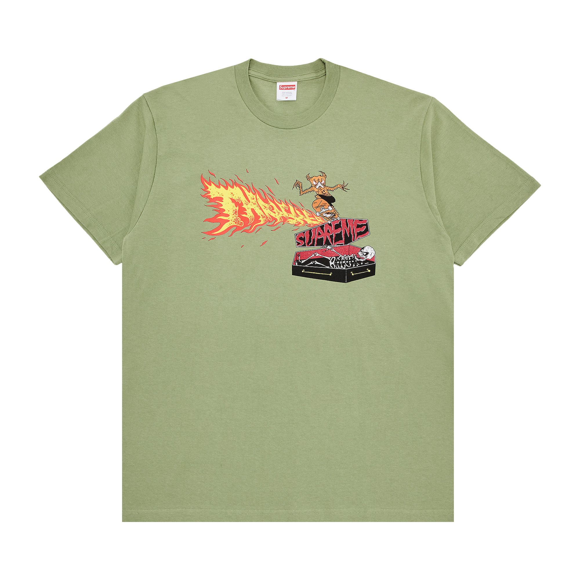 Buy Supreme x Thrasher Back Tail Tee 'Light Olive' - FW24T5